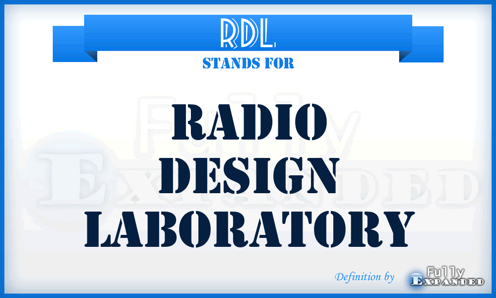 RDL - Radio Design Laboratory