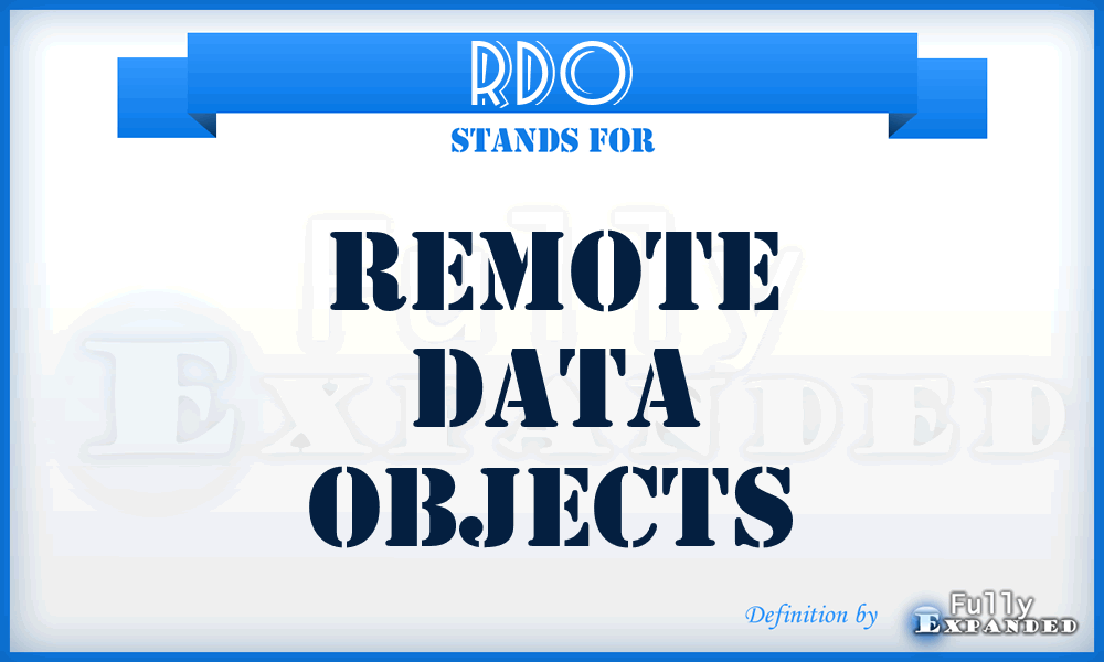 RDO - Remote Data Objects