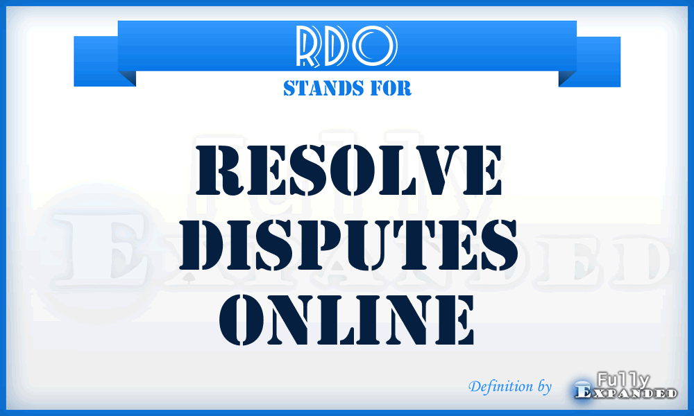 RDO - Resolve Disputes Online
