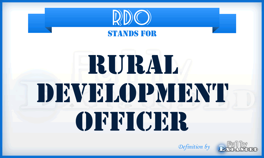 RDO - Rural Development Officer