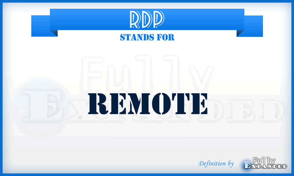 RDP - Remote