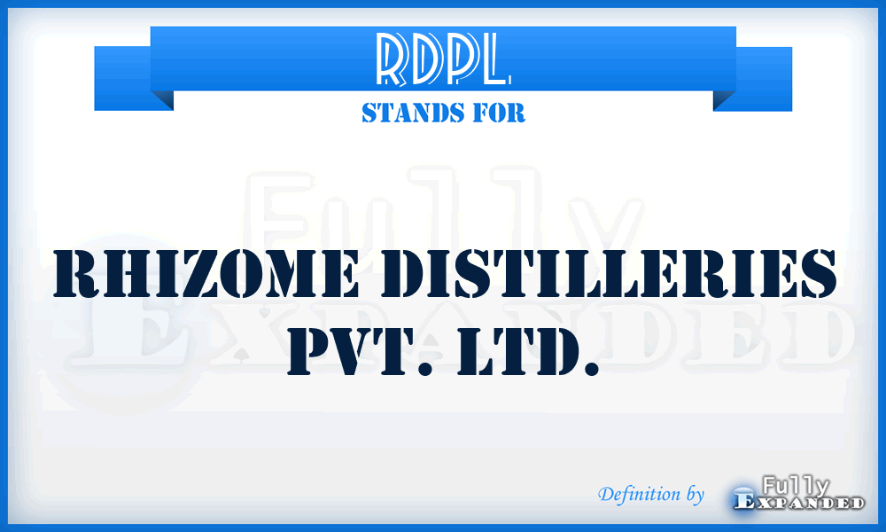 RDPL - Rhizome Distilleries Pvt. Ltd.