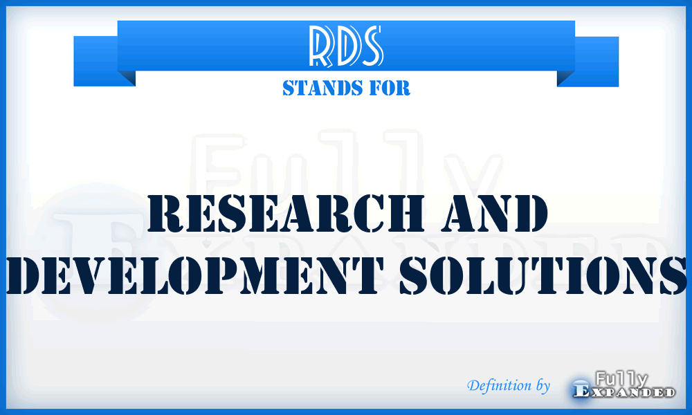 RDS - Research and Development Solutions