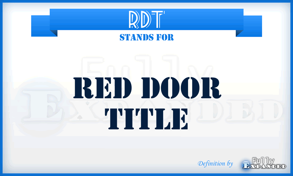 RDT - Red Door Title