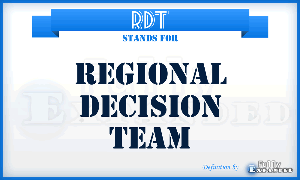 RDT - Regional Decision Team