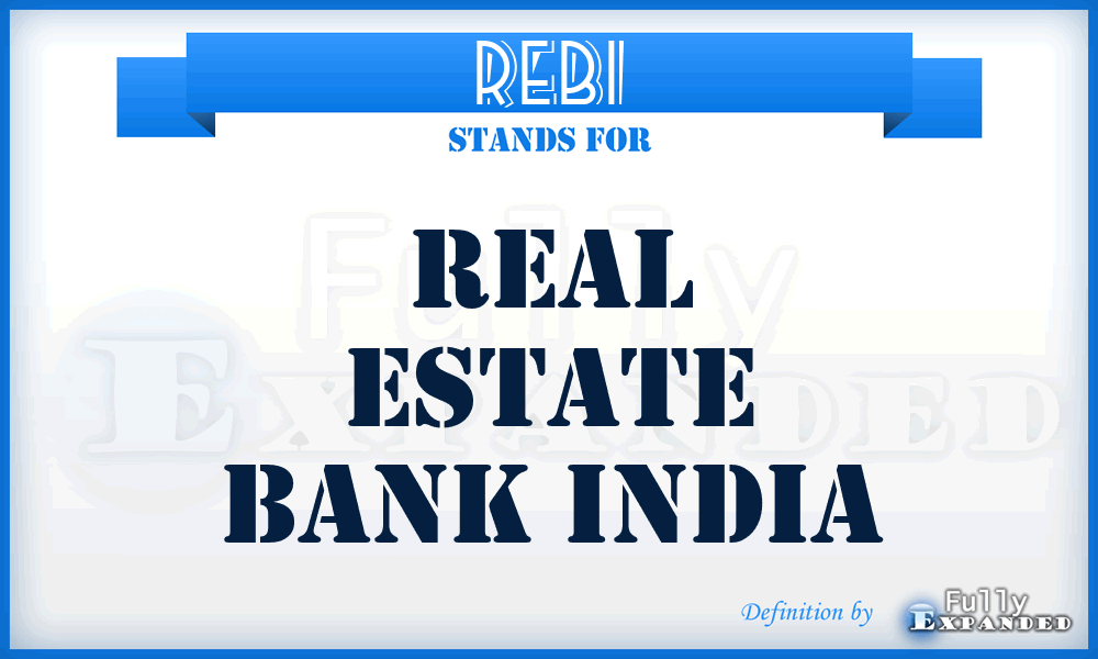 REBI - Real Estate Bank India