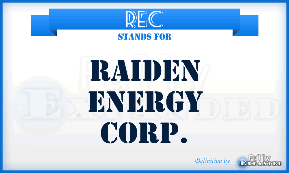 REC - Raiden Energy Corp.