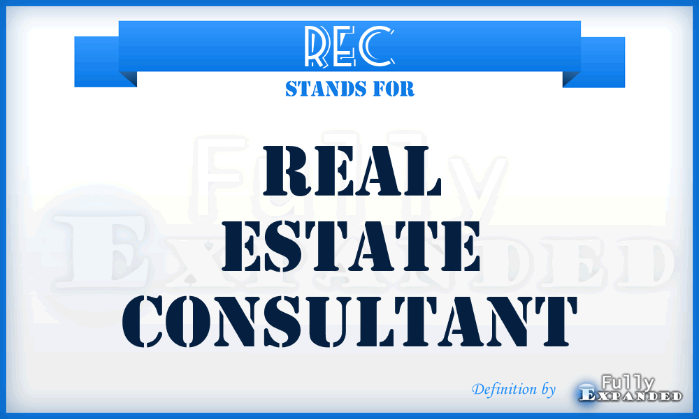REC - Real Estate Consultant