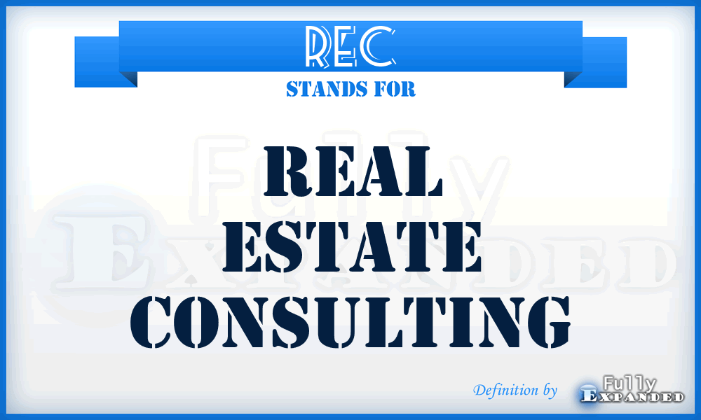 REC - Real Estate Consulting
