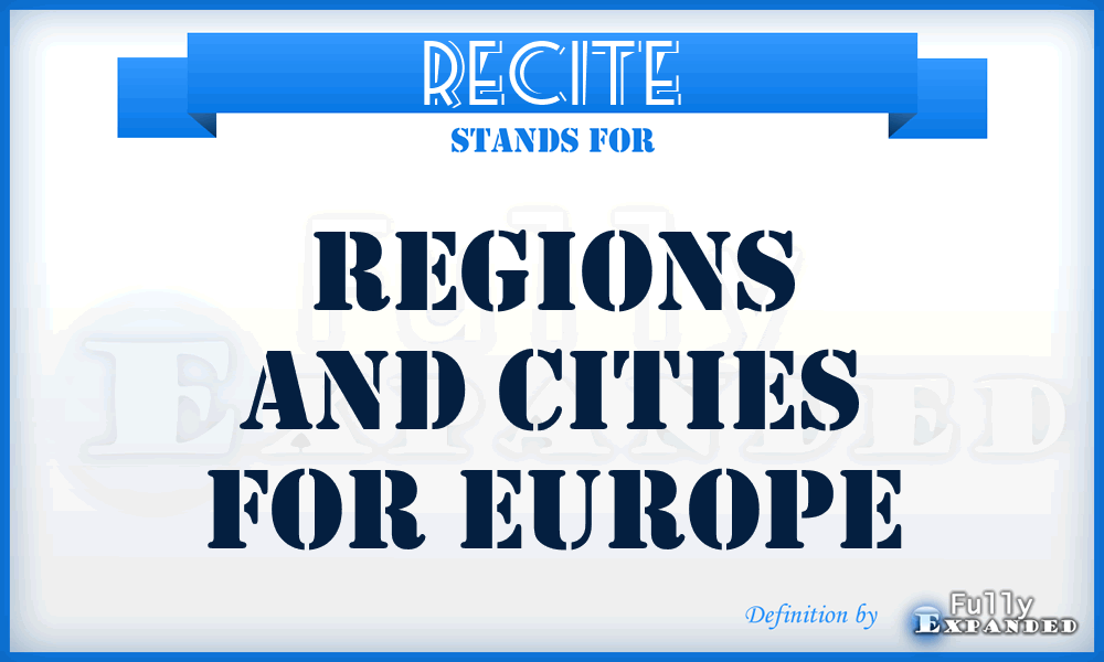 RECITE - REgions and CITies for Europe
