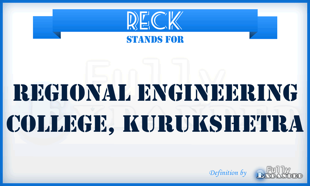 RECK - Regional Engineering College, Kurukshetra