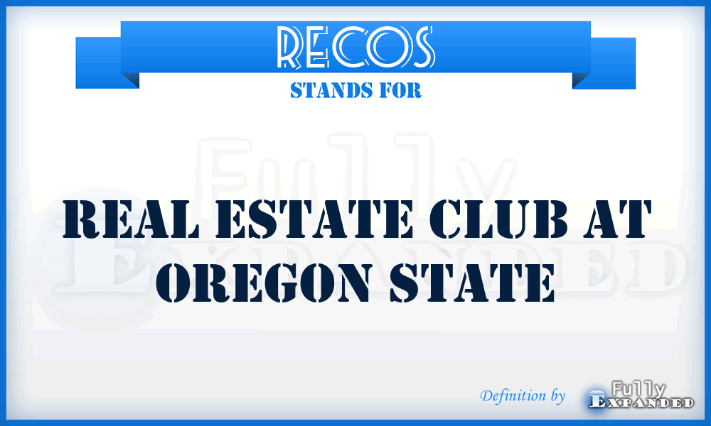 RECOS - Real Estate Club at Oregon State