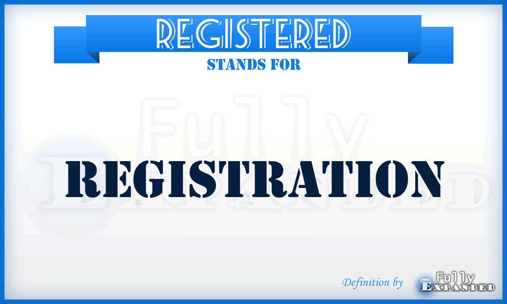 REGISTERED - Registration