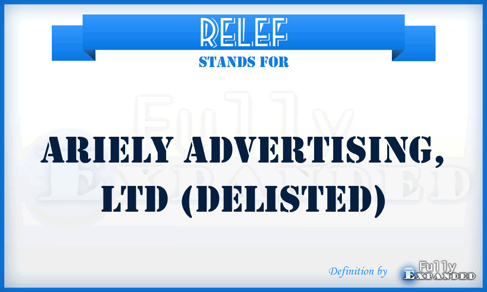 RELEF - Ariely Advertising, LTD (delisted)