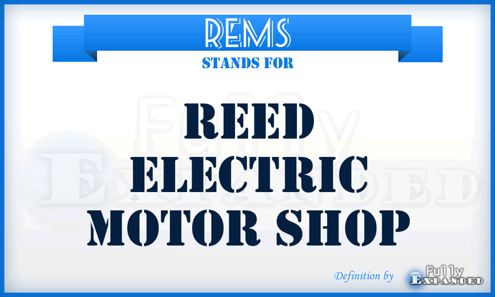 REMS - Reed Electric Motor Shop