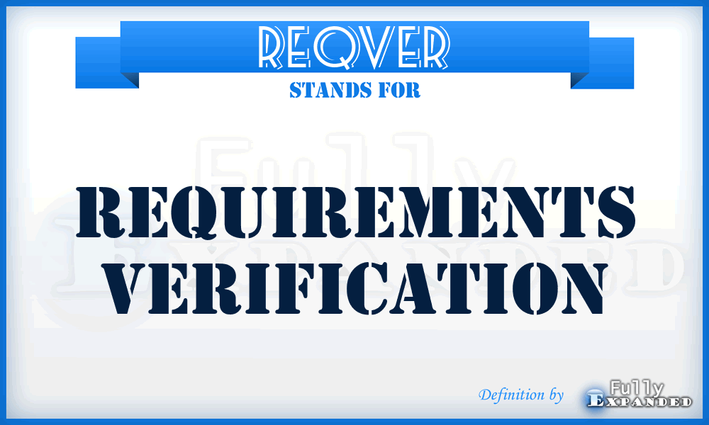 REQVER - requirements verification