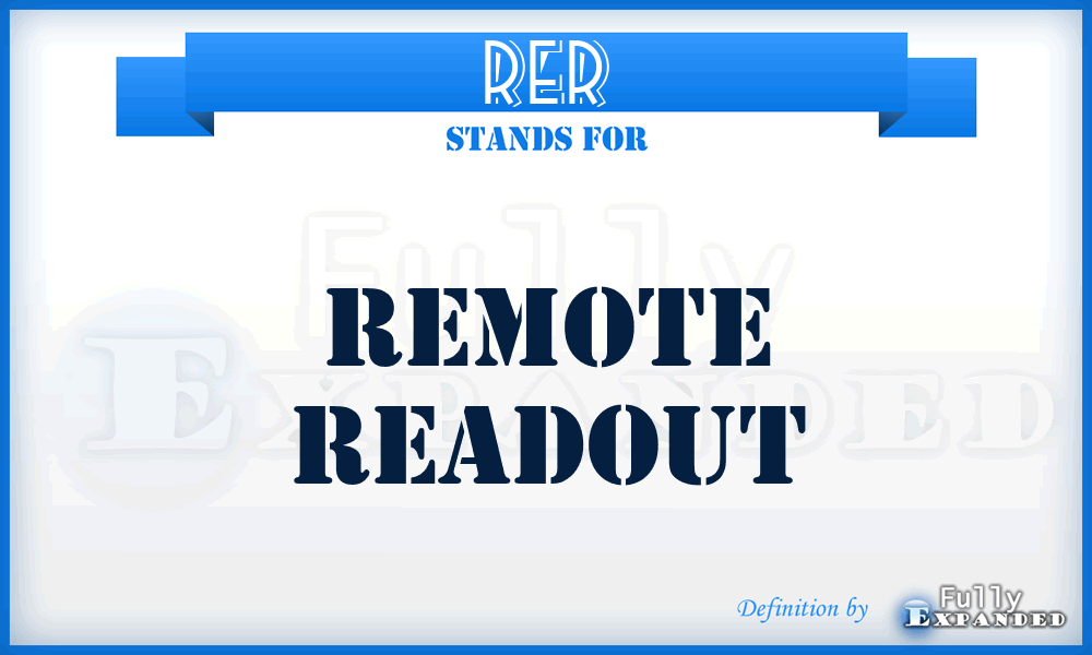 RER - Remote REadout