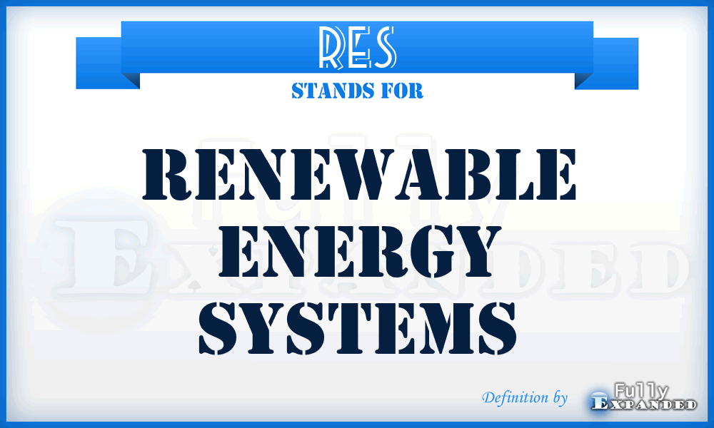 RES - Renewable Energy Systems