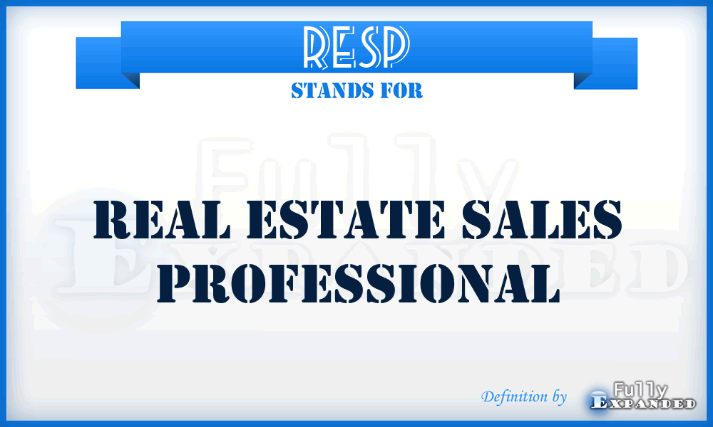 RESP - Real Estate Sales Professional
