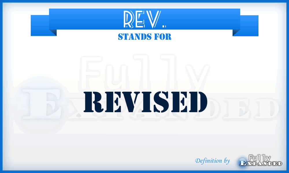 REV. - Revised
