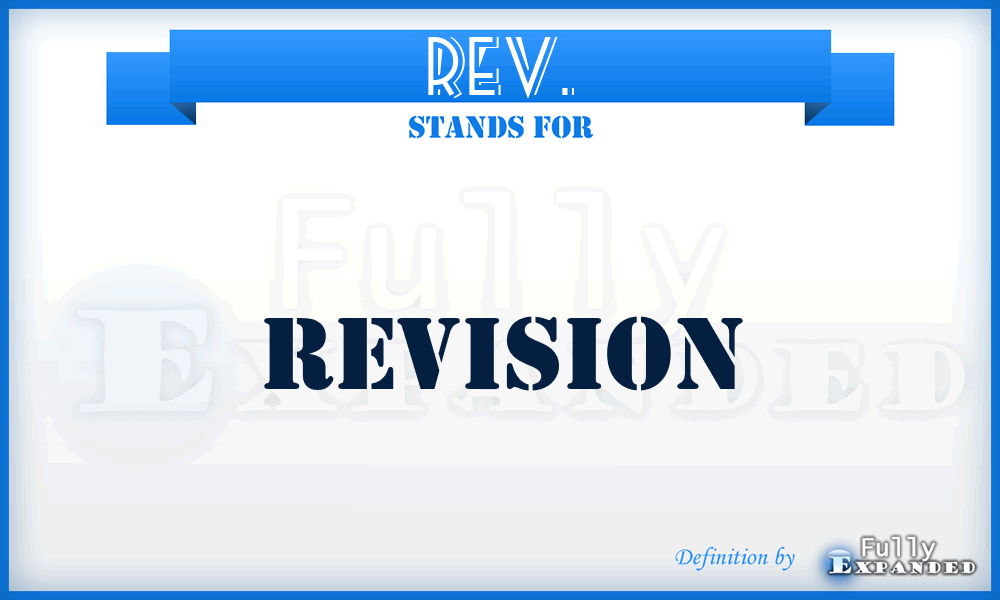 REV. - Revision