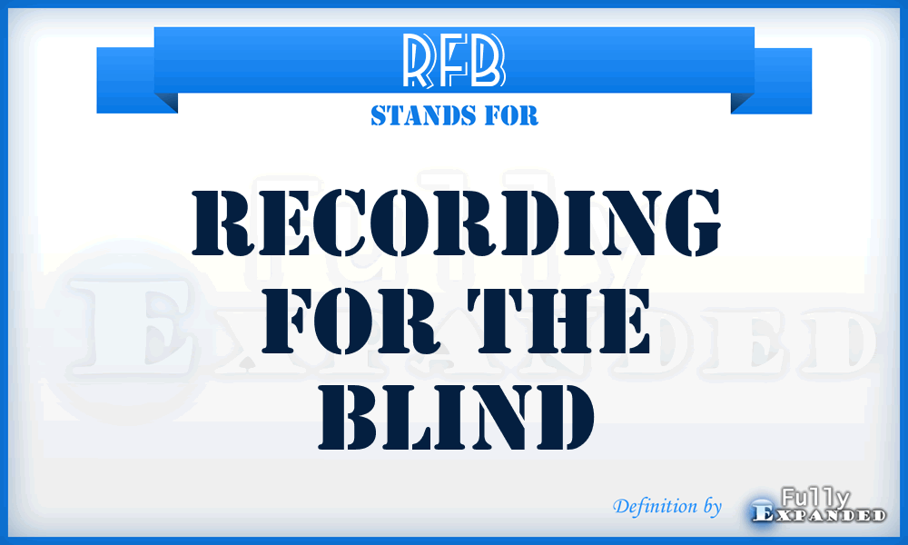 RFB - Recording For the Blind