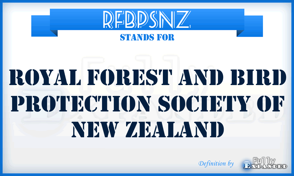 RFBPSNZ - Royal Forest and Bird Protection Society of New Zealand