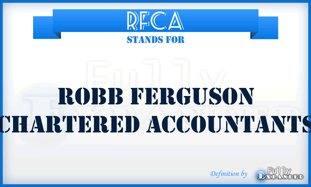 RFCA - Robb Ferguson Chartered Accountants