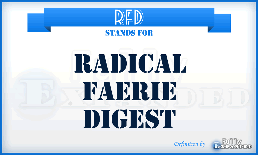 RFD - Radical Faerie Digest