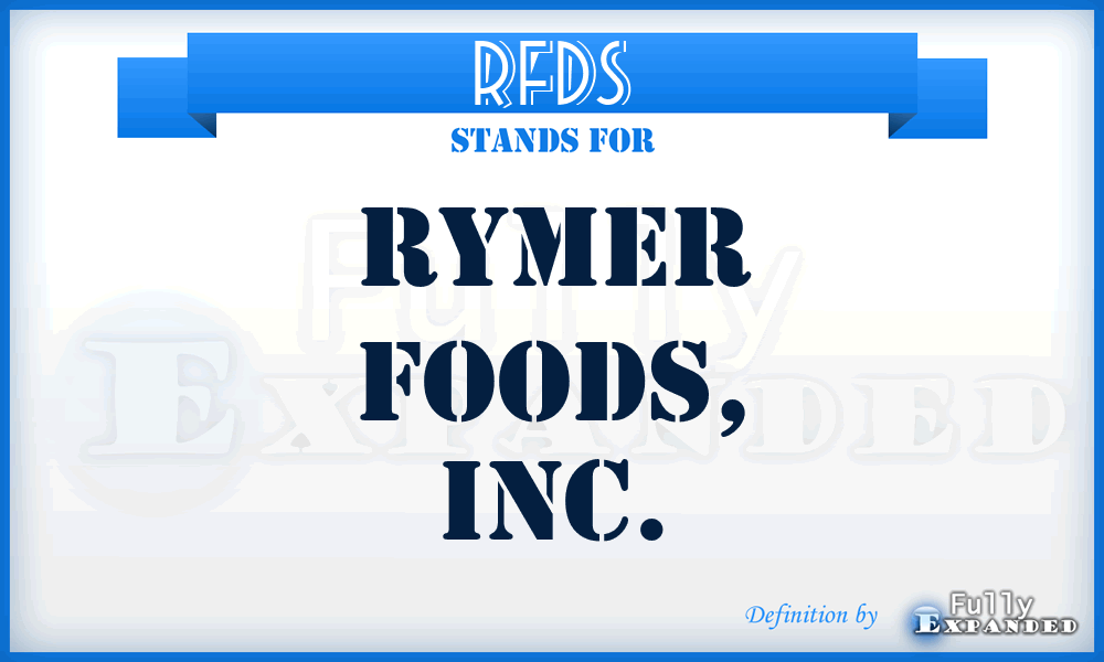 RFDS - Rymer Foods, Inc.