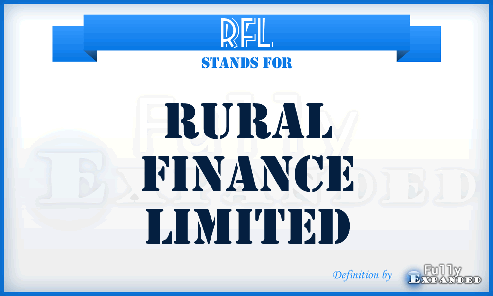 RFL - Rural Finance Limited