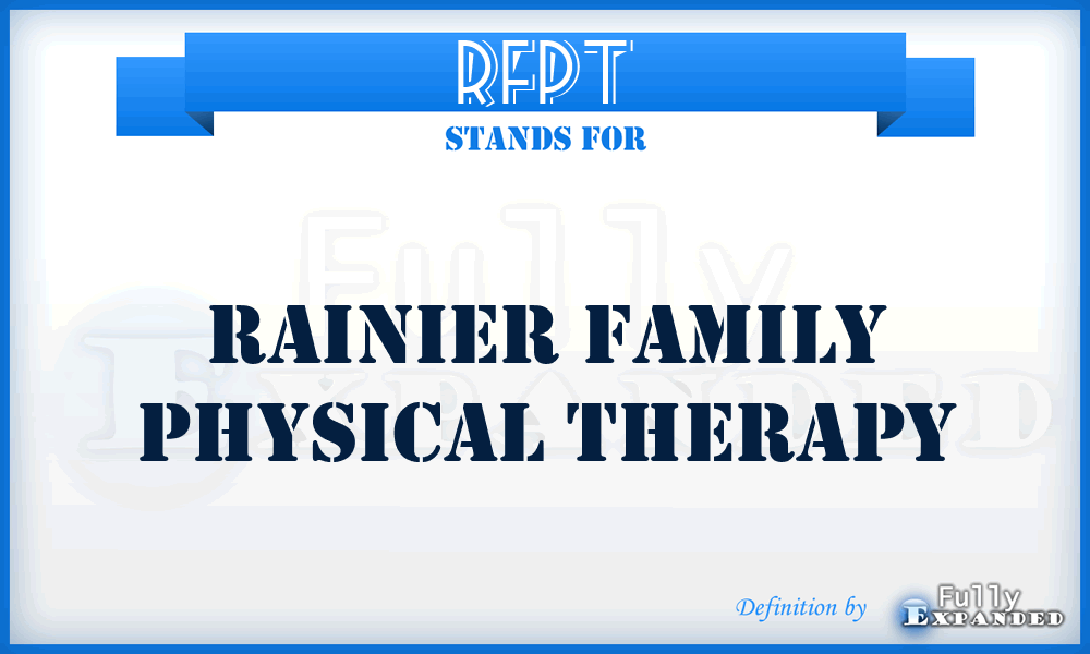 RFPT - Rainier Family Physical Therapy