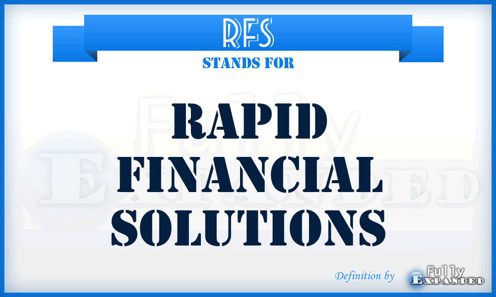 RFS - Rapid Financial Solutions