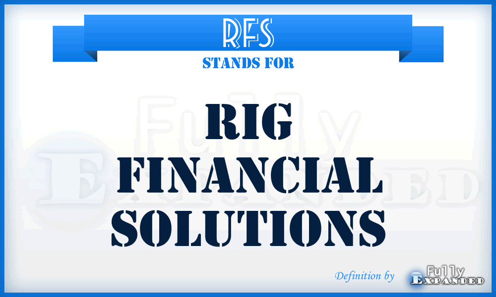 RFS - Rig Financial Solutions