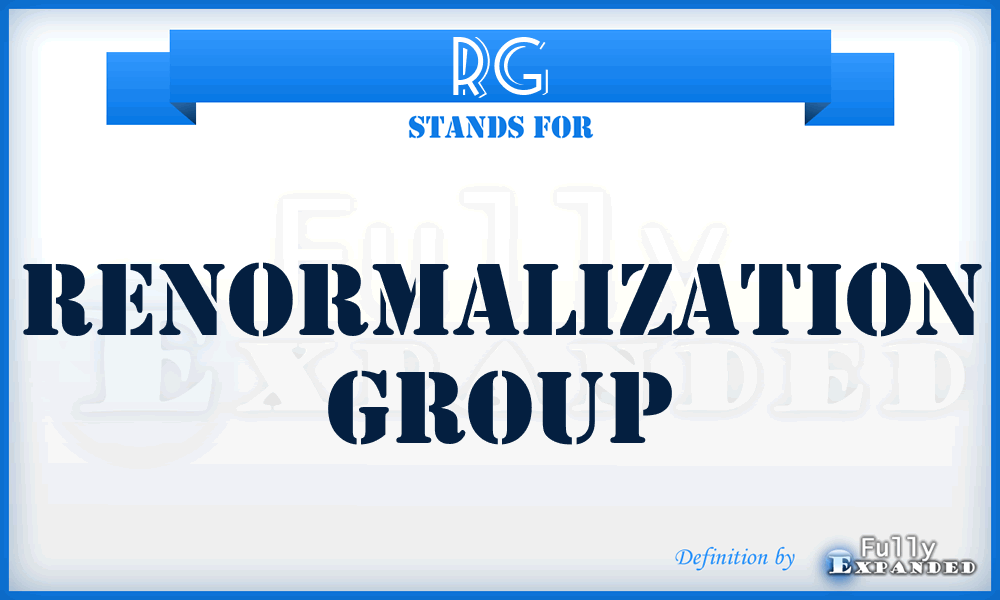 RG - Renormalization Group