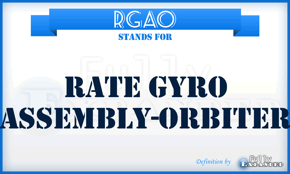 RGAO - Rate Gyro Assembly-Orbiter