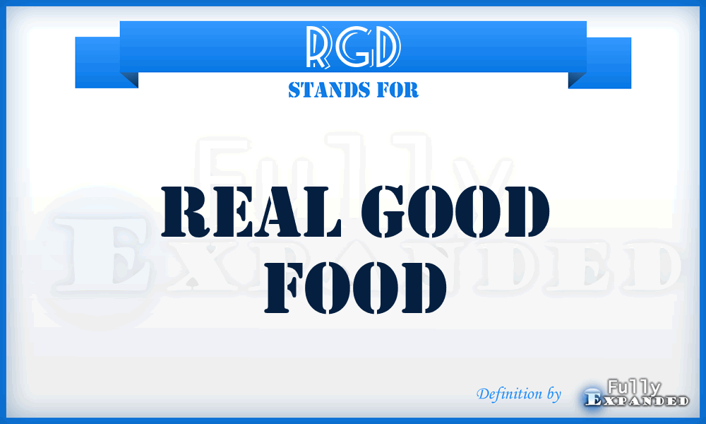 RGD - Real Good Food