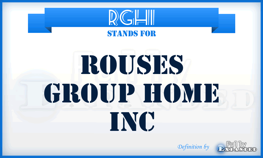 RGHI - Rouses Group Home Inc