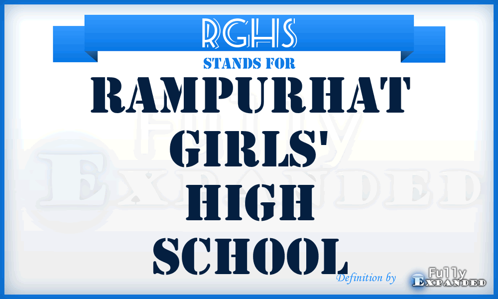 RGHS - Rampurhat Girls' High School