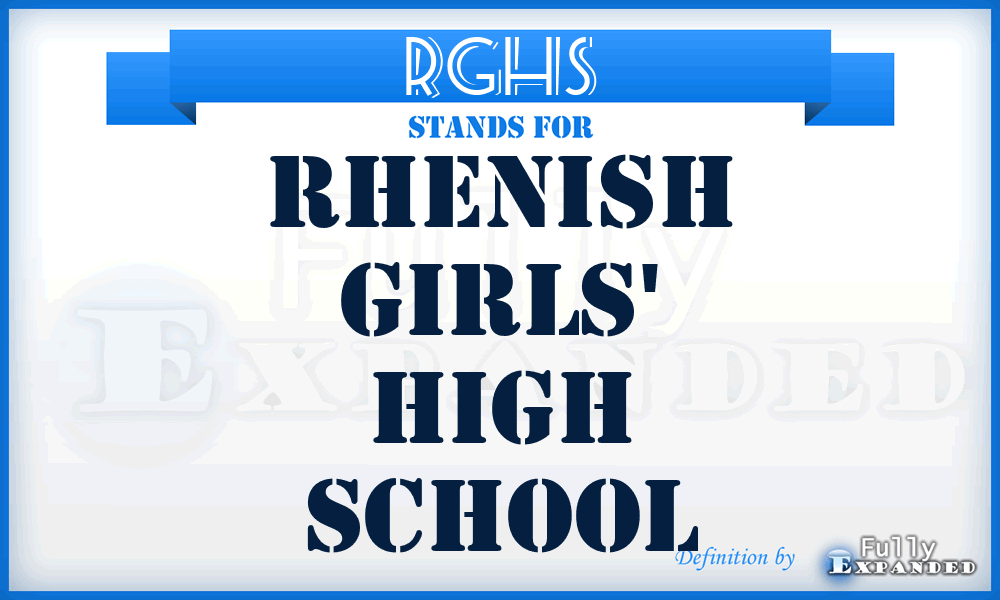RGHS - Rhenish Girls' High School