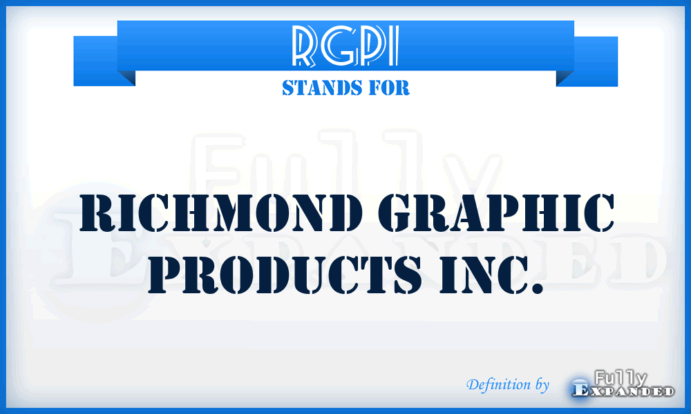 RGPI - Richmond Graphic Products Inc.