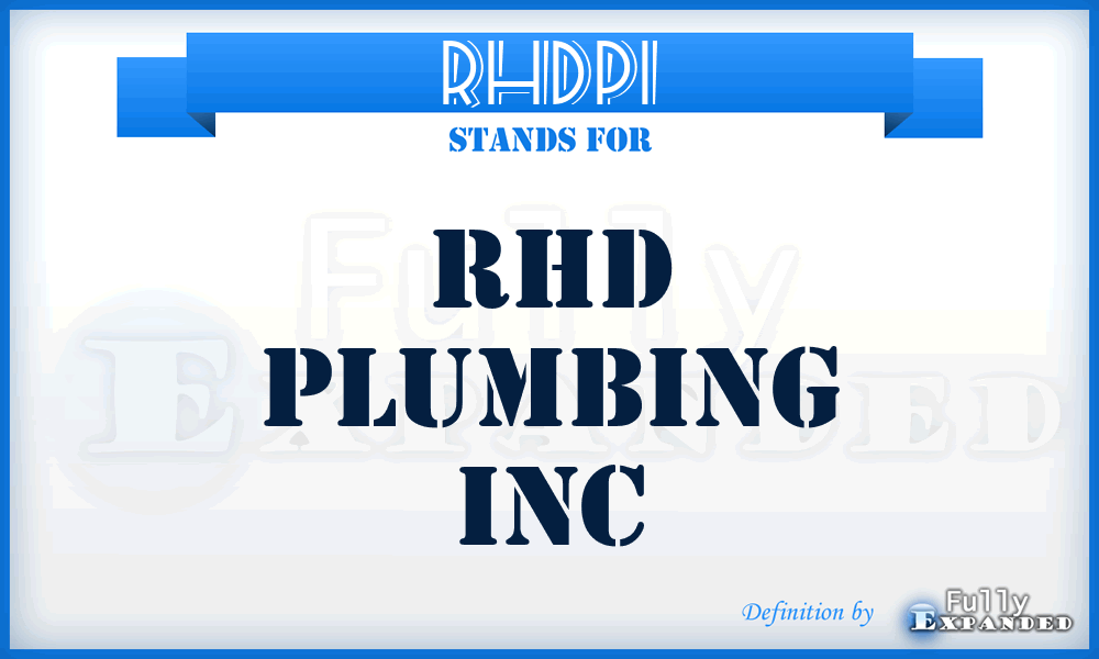 RHDPI - RHD Plumbing Inc