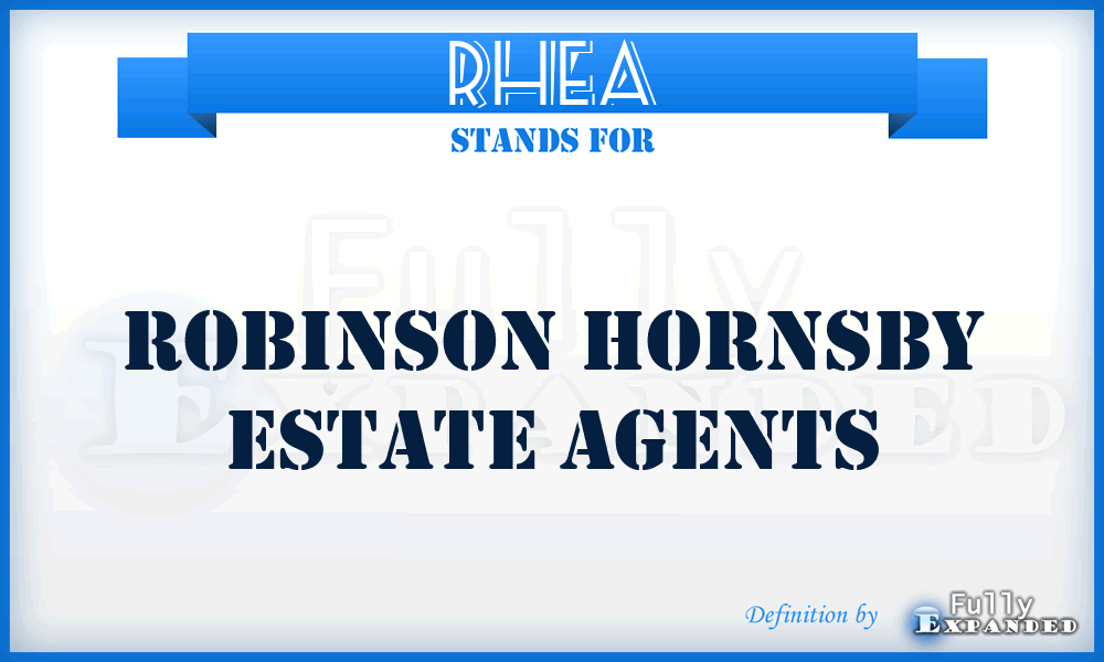 RHEA - Robinson Hornsby Estate Agents