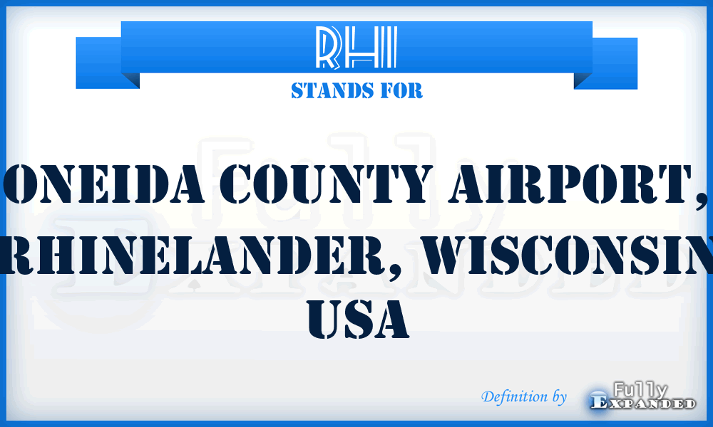 RHI - Oneida County Airport, Rhinelander, Wisconsin USA