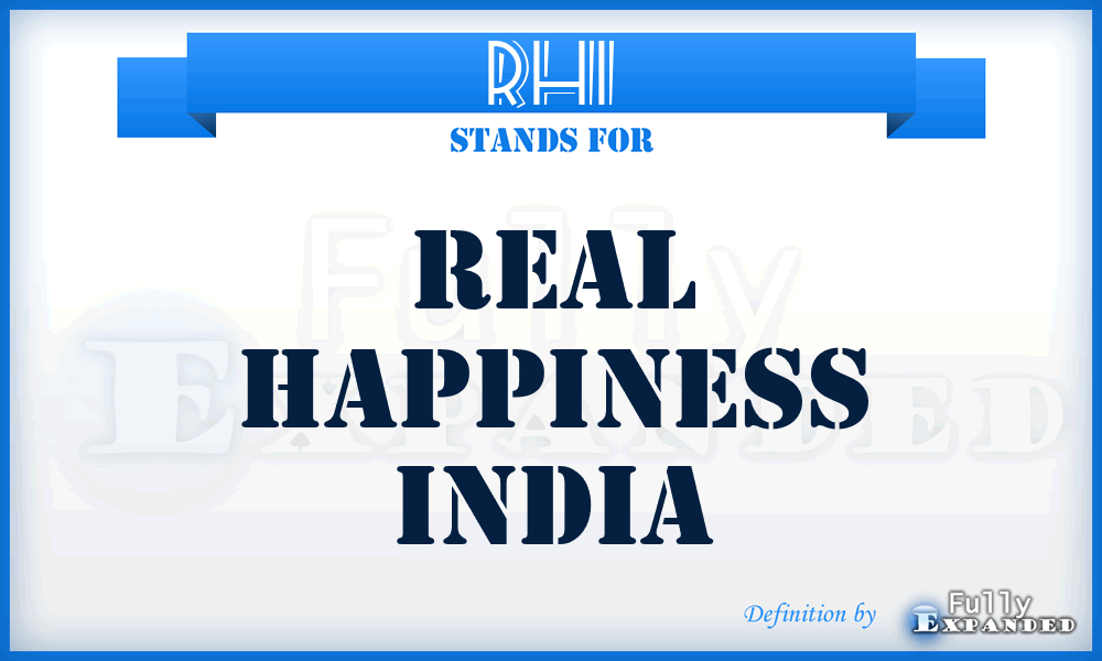 RHI - Real Happiness India