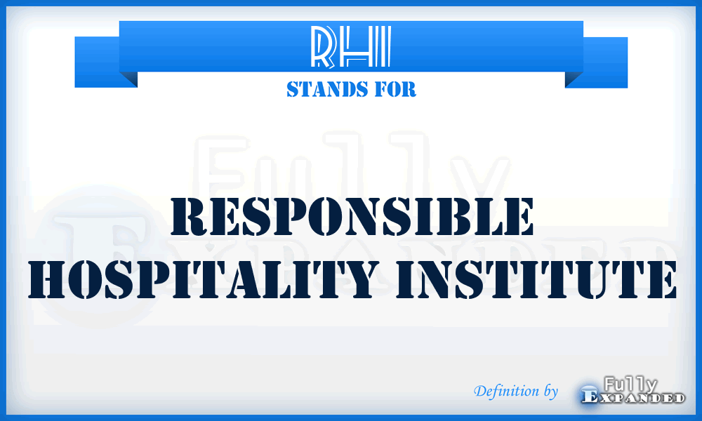 RHI - Responsible Hospitality Institute
