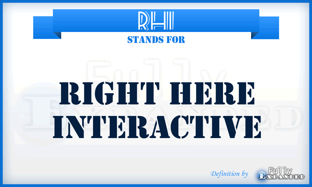 RHI - Right Here Interactive