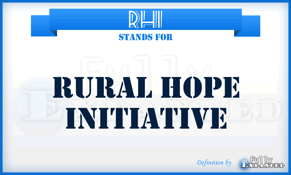 RHI - Rural Hope Initiative