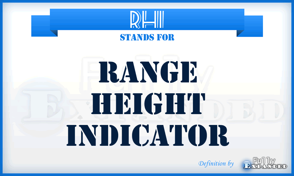 RHI - range height indicator