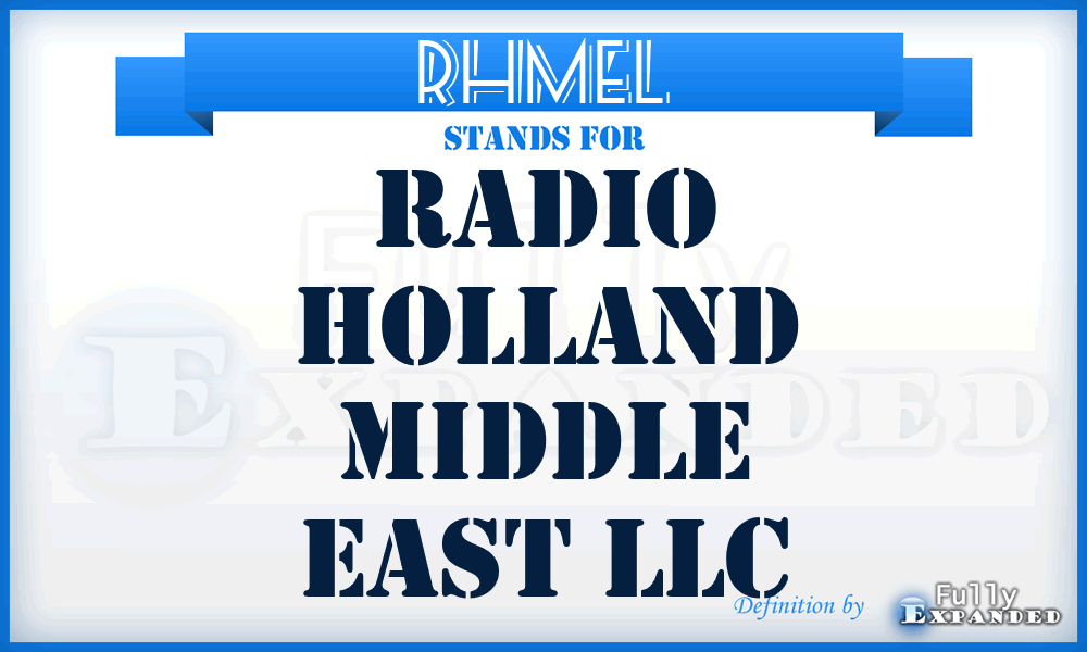 RHMEL - Radio Holland Middle East LLC